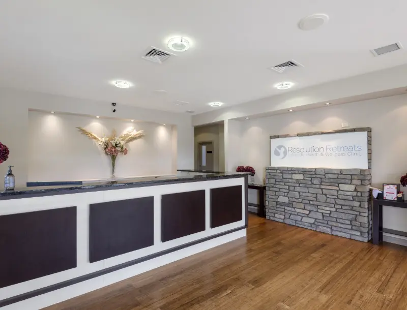 Reception desk at Karapiro Villas Resort
